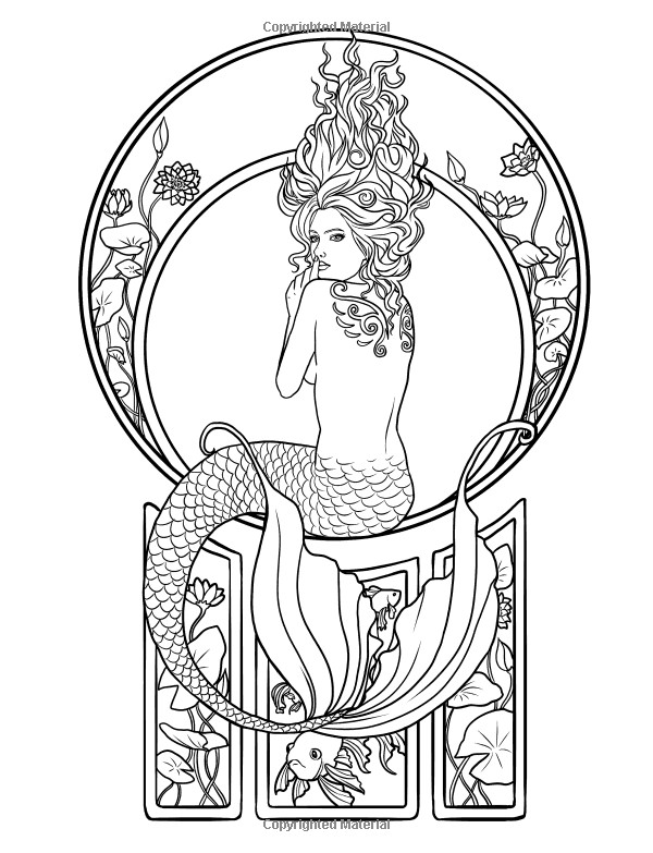 600x783 Kraken Coloring Page Beautiful Mermaid Myth Mythical Mystical