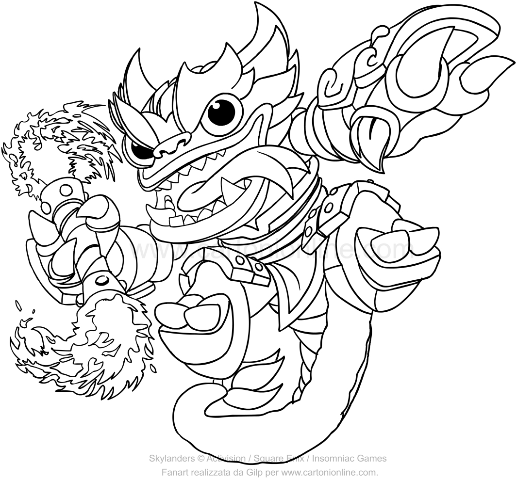 1065x992 Skylanders Swap Force Fire Kraken Coloring Pages