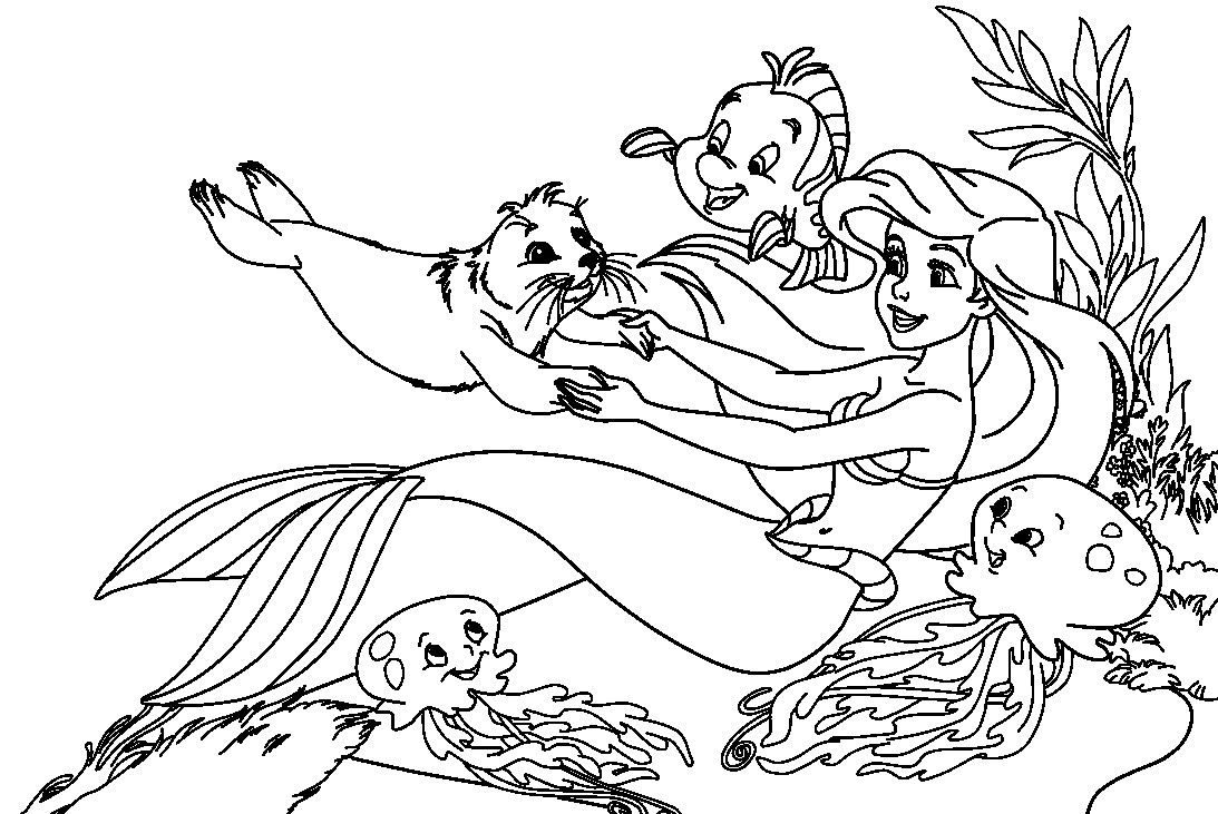 1093x731 Film Ariel And Melody Disney Little Mermaid Coloring Pages