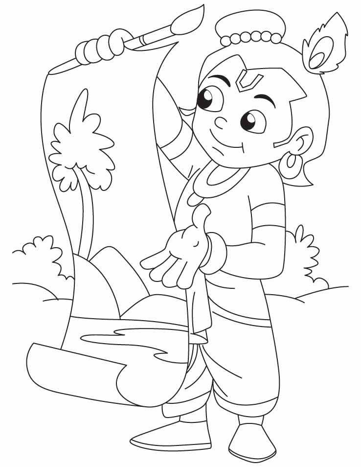 738x954 Baby Krishna Coloring Pages
