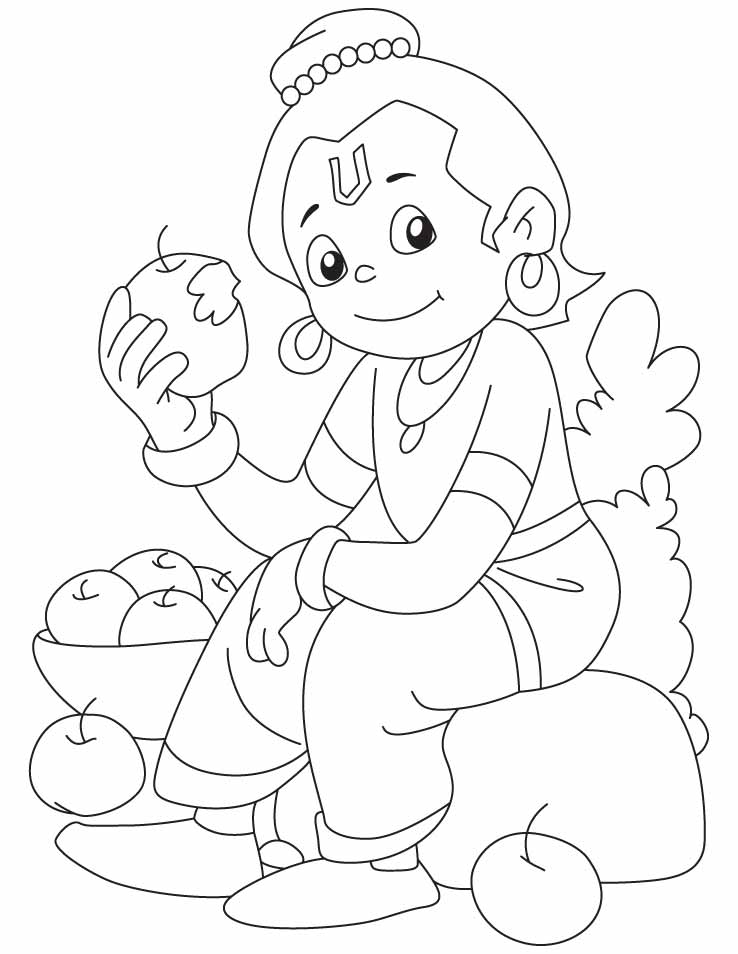 738x954 Krishna Coloring Pages