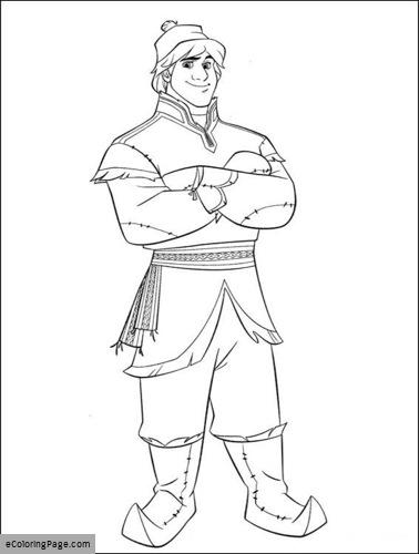 378x500 Disney Movie Frozen Mountain Man Kristoff Coloring Page