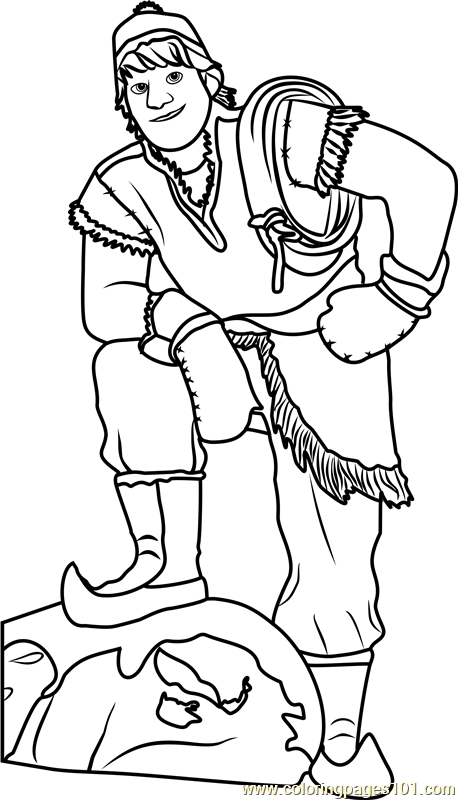458x800 Kristoff Coloring Page