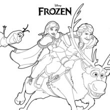 220x220 Ana, Olaf Amp Kristoff Coloring Pages
