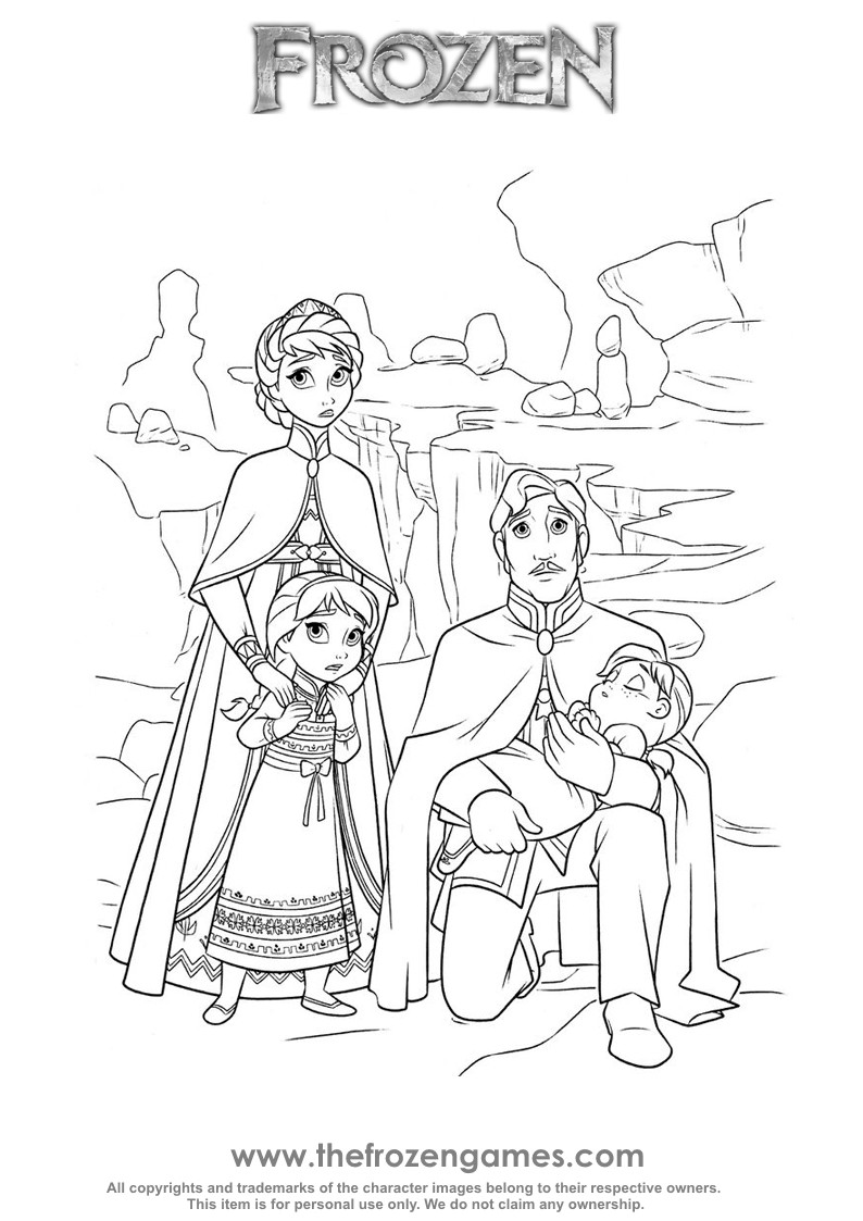 794x1123 Frozen Coloring Pages The Royal Family Games Online Adorable Anna