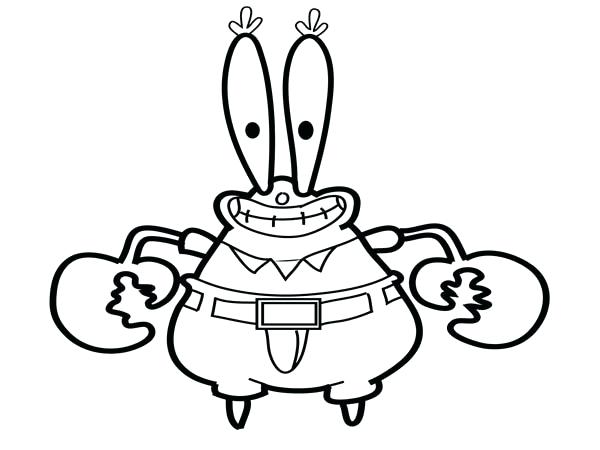 600x450 Mr Krabs Coloring Pages Comforting In Coloring Page Mr Krabs