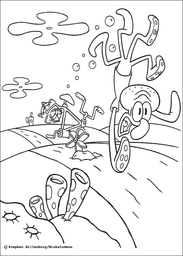 607x850 Spongebob And Squidward Coloring Pages Coloring Home Spongebob