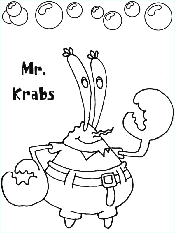 600x800 Vistoso Bob Esponja Para Colorear Krusty Krab