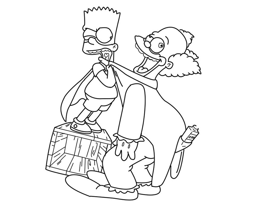 900x675 Clown Coloring Pages Krusty The Clown Coloring Pages Kids