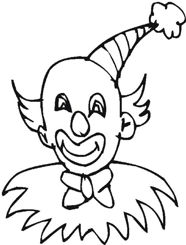600x788 Clown Wearing Pointy Hat Coloring Page Color Luna
