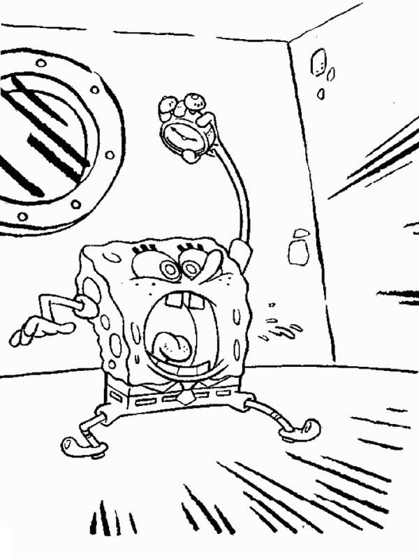 600x800 Spongebob Screaming In Krusty Krab Coloring Page Color Luna