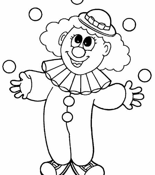 531x600 Clown Coloring Pages For Preschoolers Coloring Page