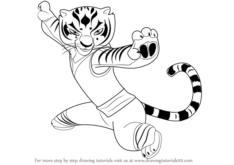 800x566 Learn How To Draw Tigress From Kung Fu Panda (Kung Fu Panda) Step