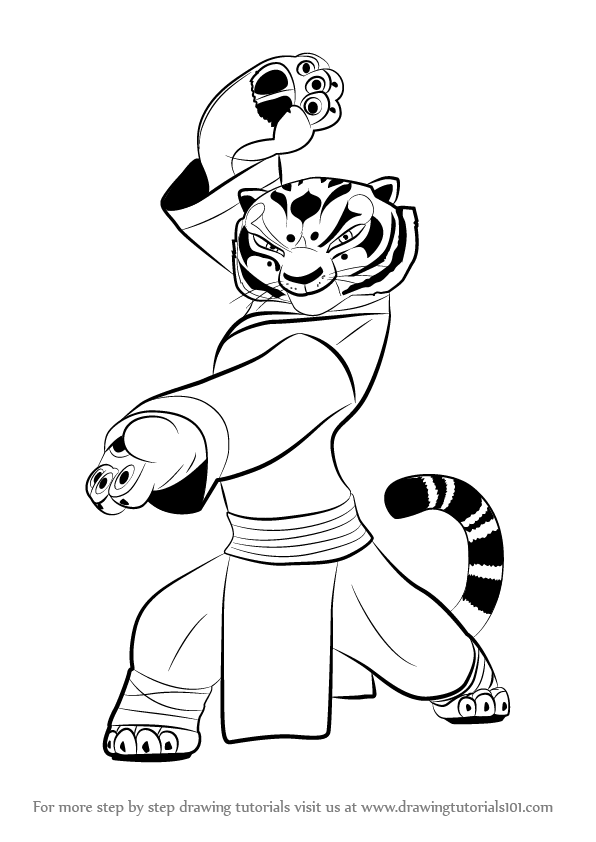 596x842 Learn How To Draw Tigress From Kung Fu Panda 3 (Kung Fu Panda 3
