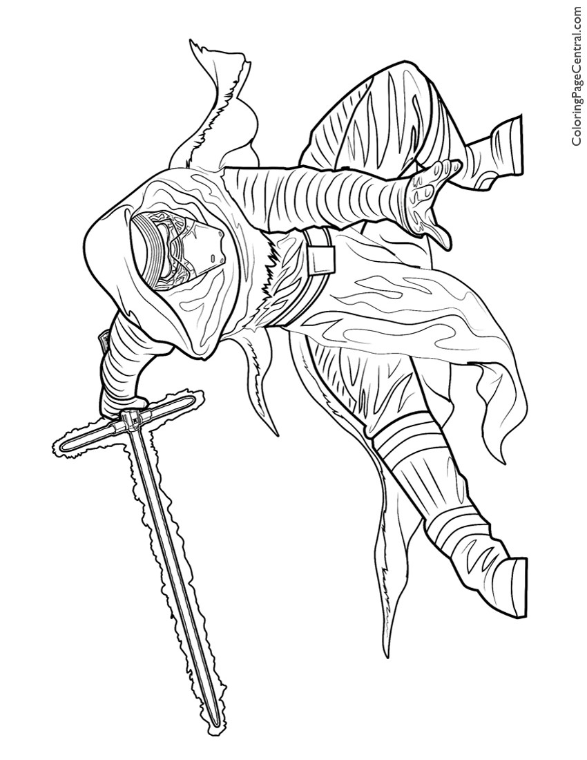 850x1100 Kylo Ren Coloring Pages