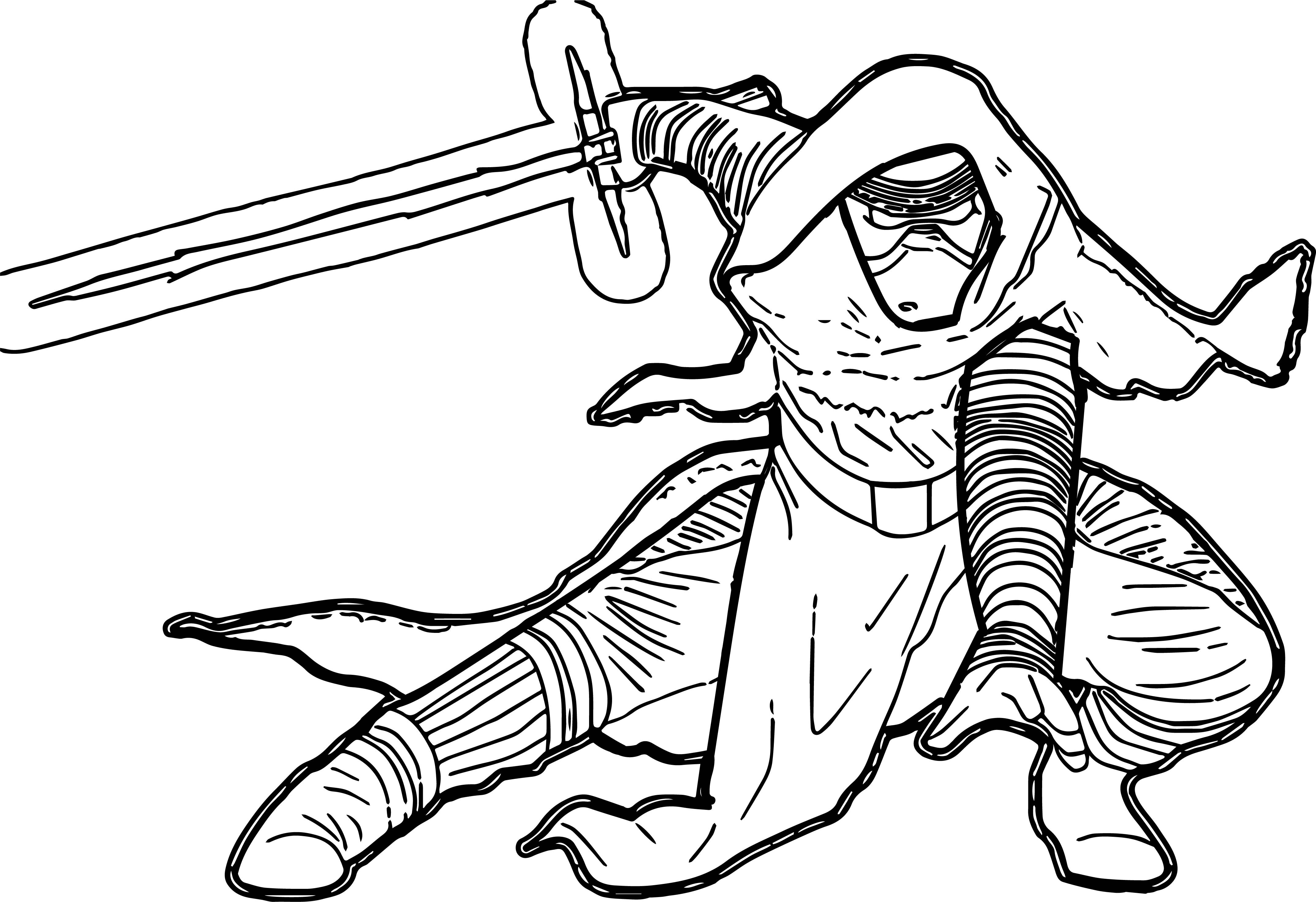 4296x2946 Kylo Ren Star Wars Coloring Page Free Pages Line Cool Learnfree
