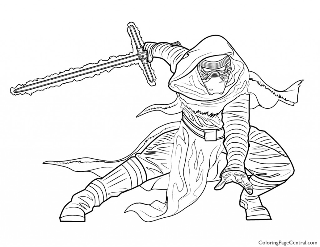 1024x791 Star Wars Kylo Ren Coloring Page Coloring Page Central
