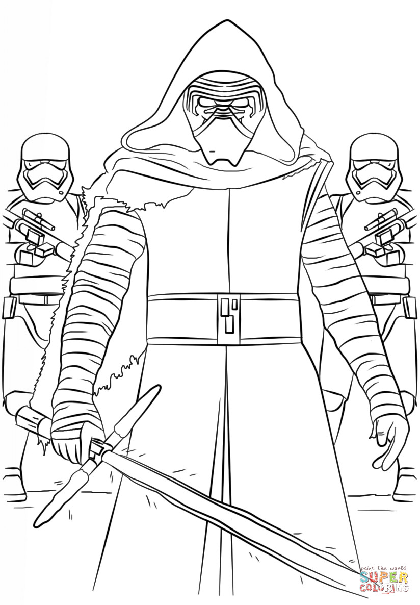 824x1186 Kylo Ren And The First Order Coloring Page 15 Star Wars Pages