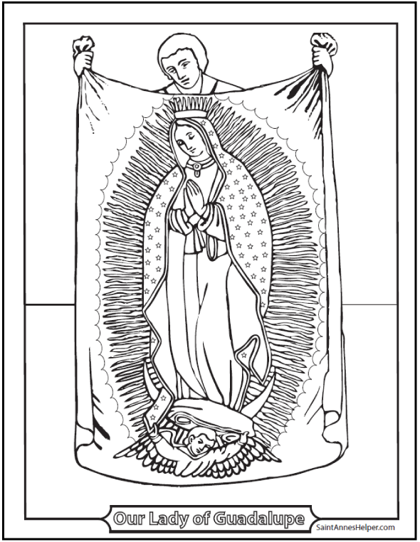 590x762 La Virgen De Guadalupe Coloring Pages