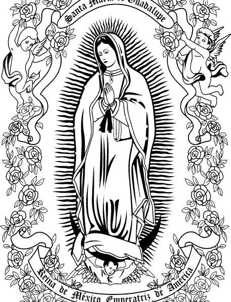 458x600 La Virgen De Guadalupe Coloring Pages Color Print 21264