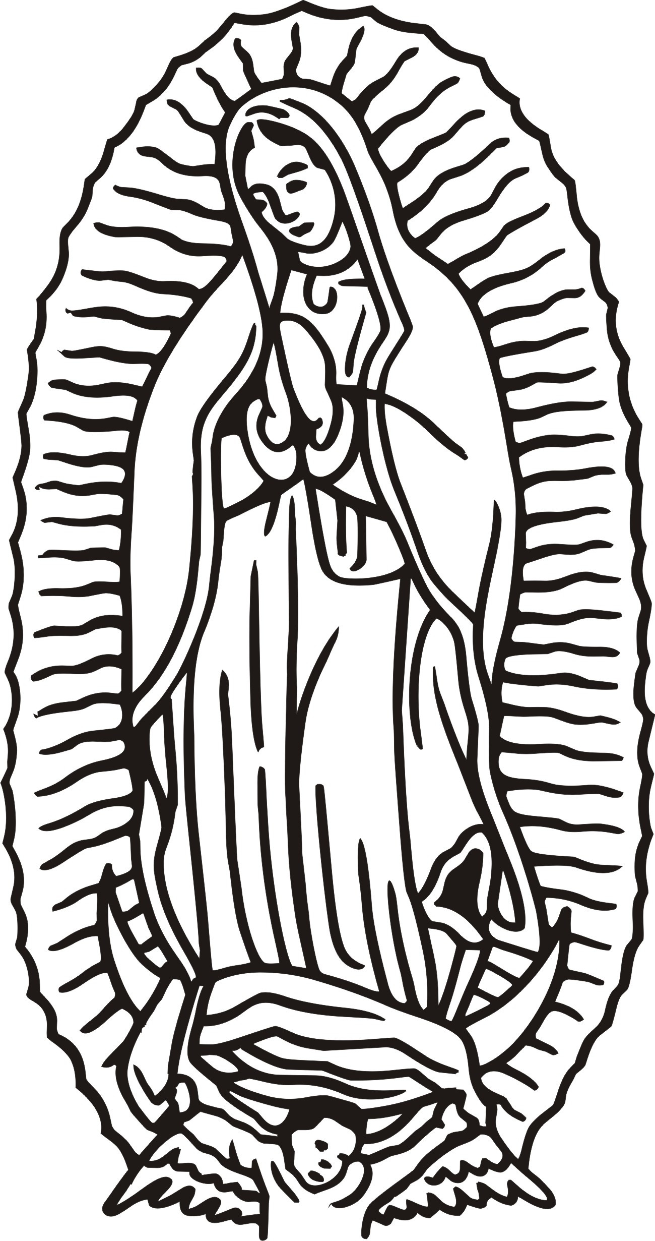 1300x2461 Virgen De Guadalupe Coloring Pages To Print Of Stuning La Drawings