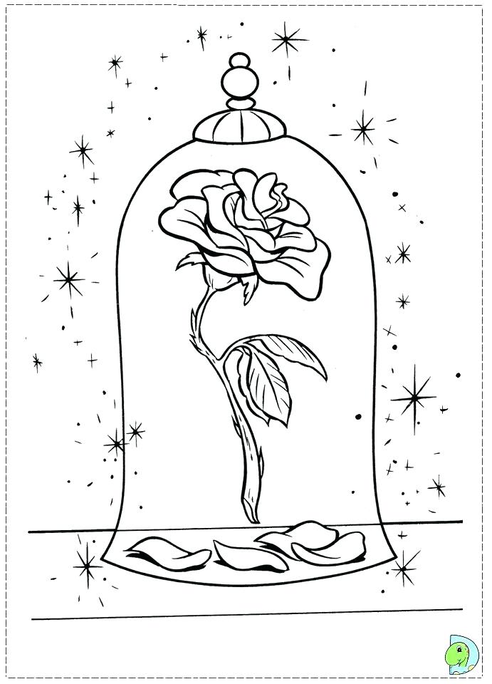 691x960 Beauty And The Beast Rose Coloring Pages La Belle Bate