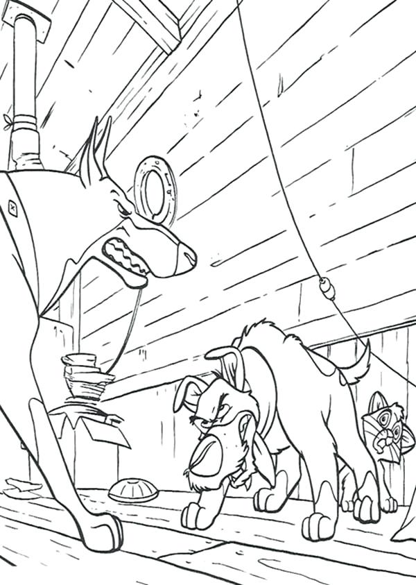 600x843 Oliver And Company Coloring Pages Dodger Fight In And Company