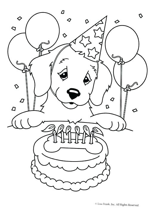 500x698 Golden Retriever Coloring Pages Birthday Coloring Page Free