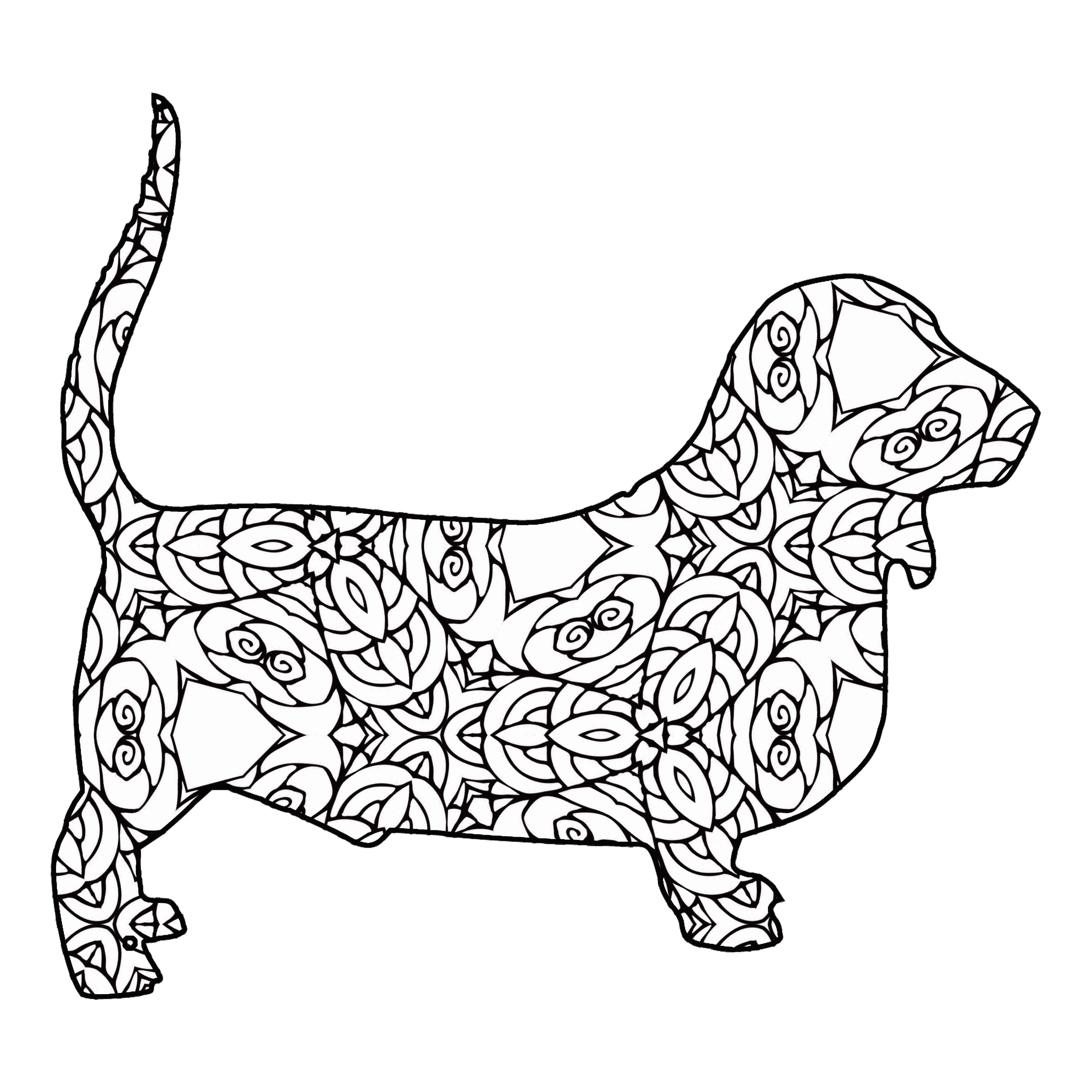 4500x4500 Basset Hound Coloring Pages Collection Coloring For Kids 2018