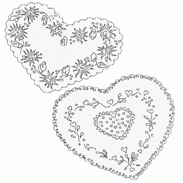 600x600 Lace Heart With Lace Coloring Page 600x600px ~ Color Me Pages