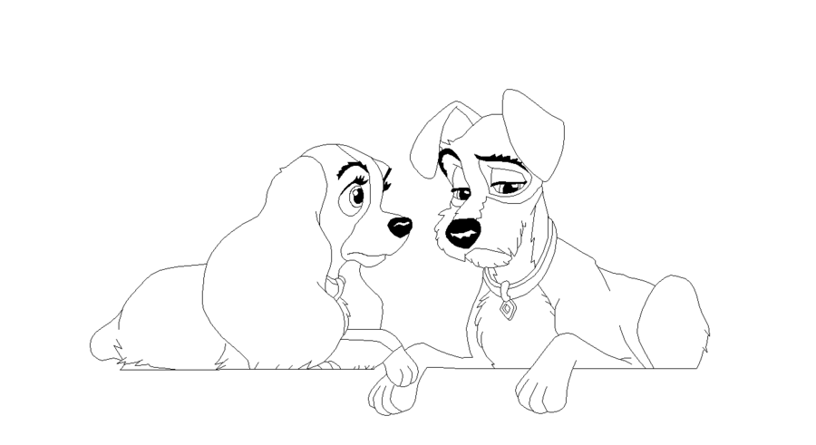 900x491 Lady And The Tramp 2 Scamp Coloring Pages