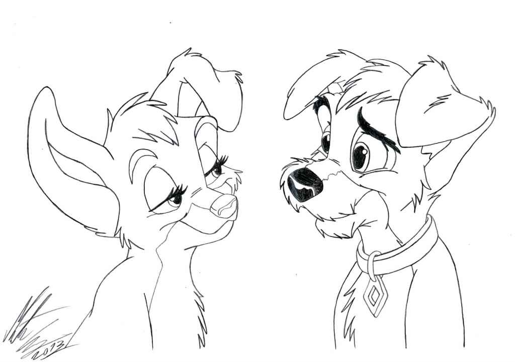 1024x721 Coloring Lady And The Tramp Pages On Brother Bear Coloring Pages