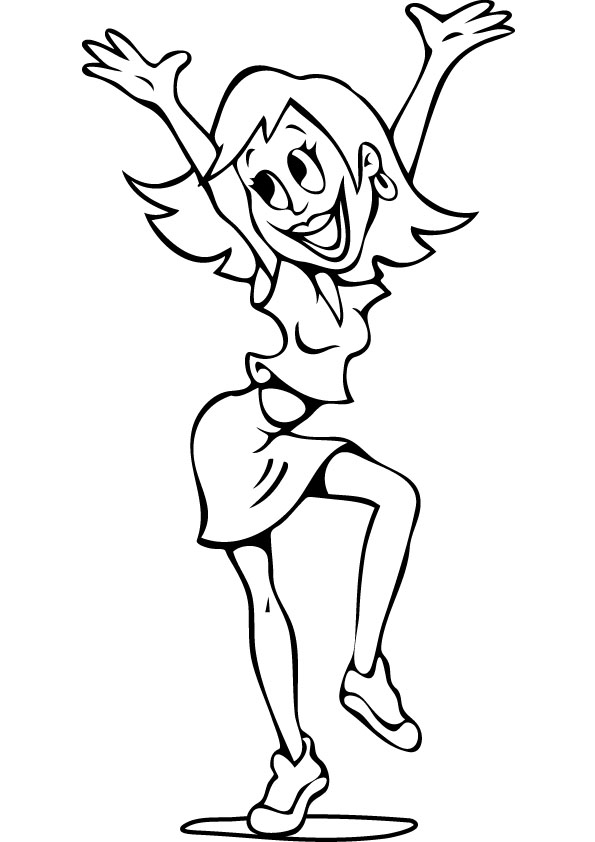 595x842 Happy Lady Coloring Pages Online