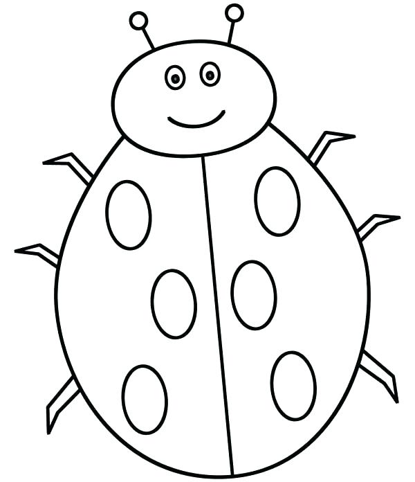 600x696 Ladybug Outline Coloring Page Printable Ladybug Best Photos