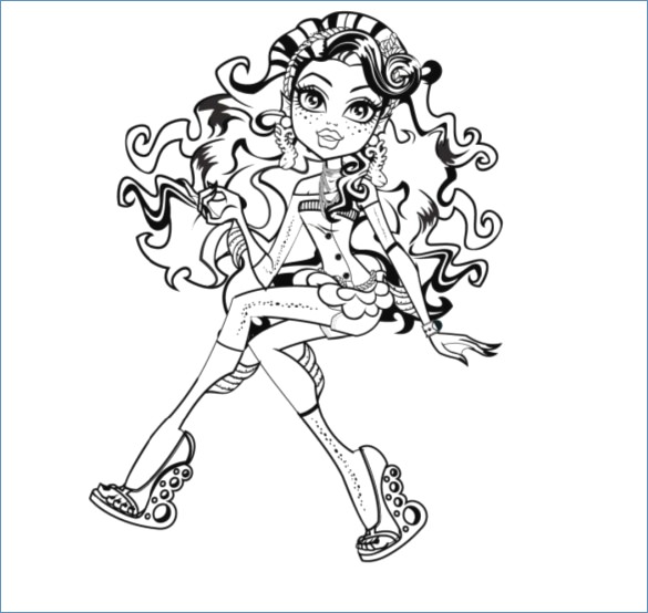 585x554 Lagoona Blue Monster High Coloring Page