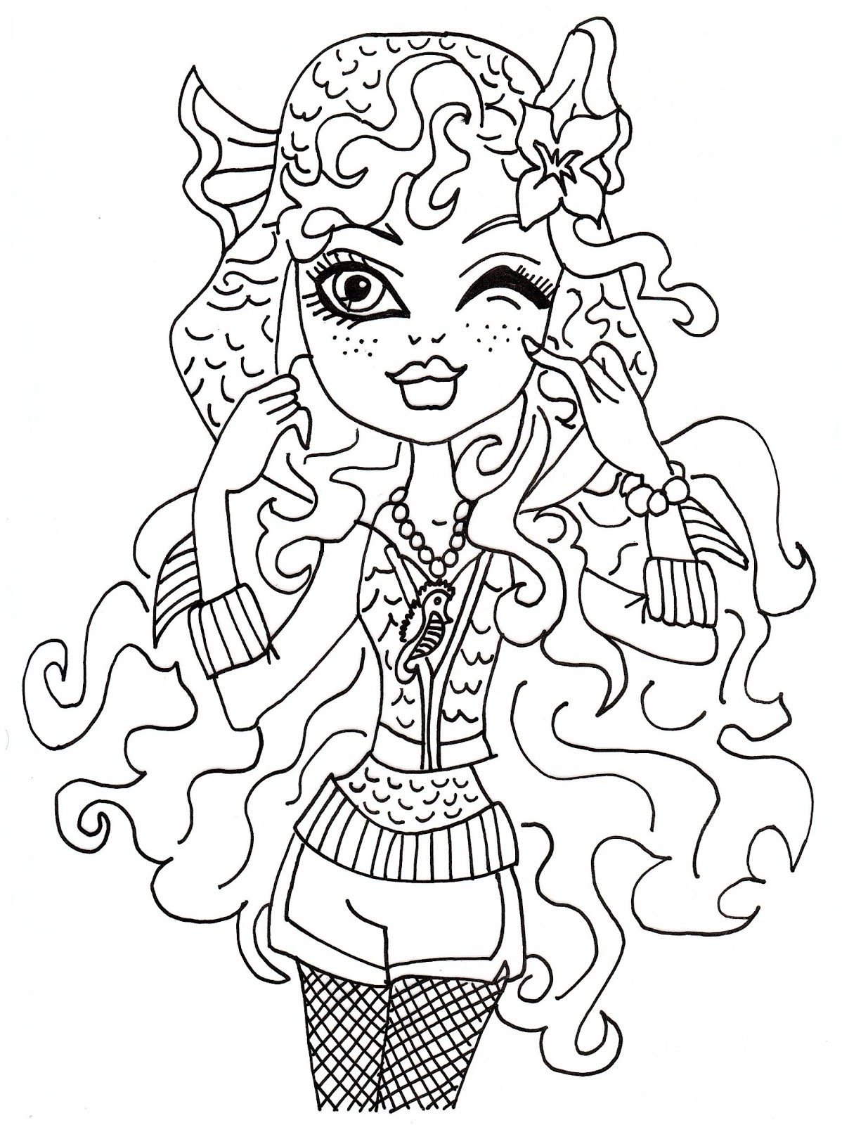 1198x1600 Free Printable Monster High Coloring Pages Lagoona Blue Coloring