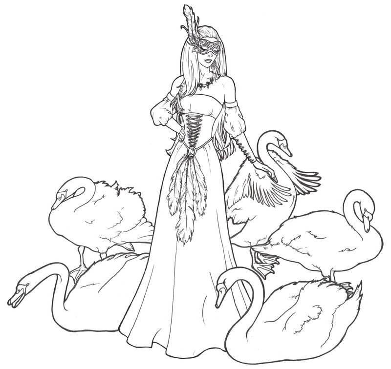 800x756 Swan Lake Coloring Pages Awesome The Story Of The Swan Princess