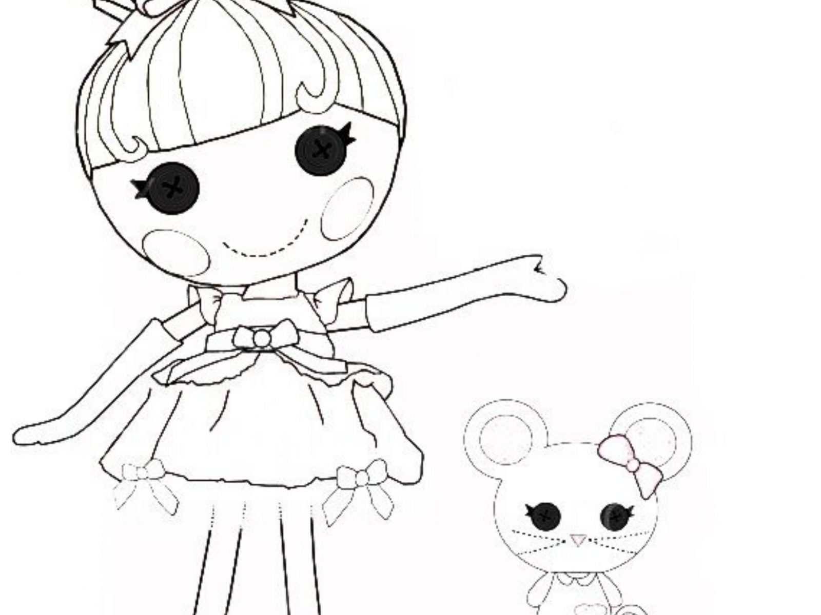 1600x1200 Lalaloopsy Cartoon Coloring Pages Free General Page For Kids
