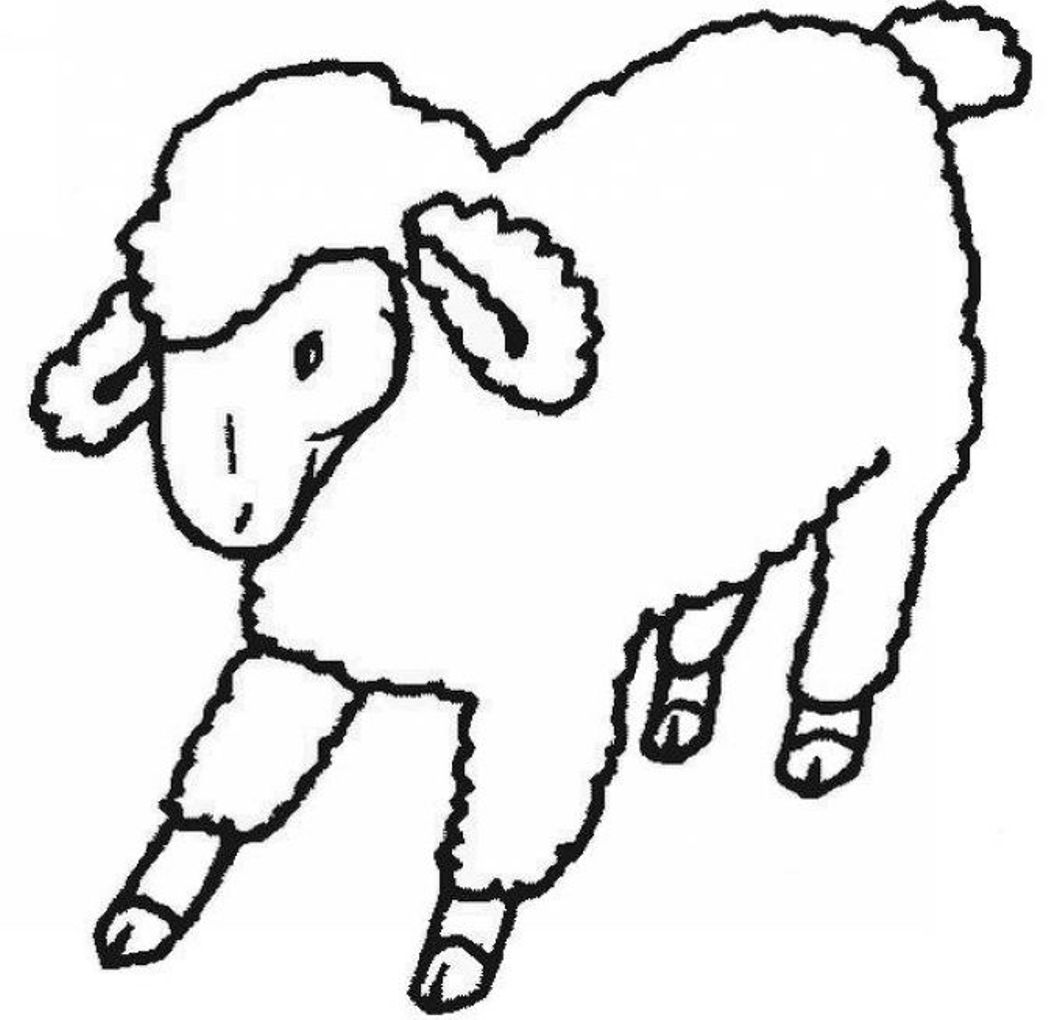 1048x1020 Lamb Coloring Page Com And Within 3