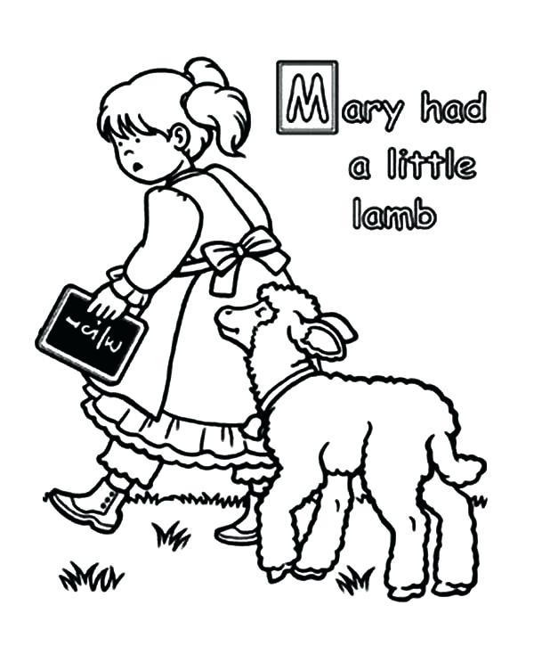 600x753 Mary Had A Little Lamb Coloring Page Fresh Lamb Coloring Page