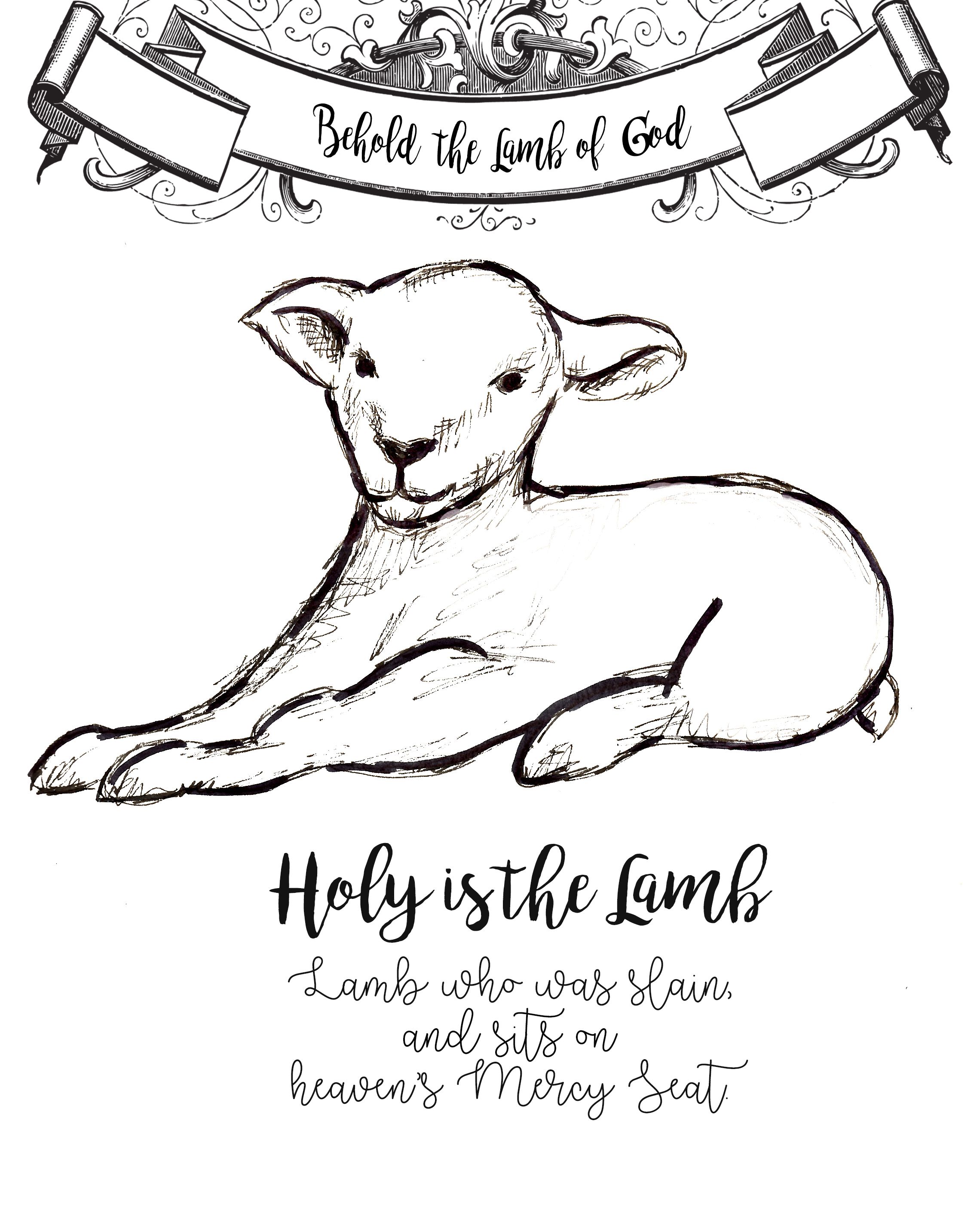 2280x2851 Free Lamb Of God Coloring Printable Page 8x10 Journal Scripture