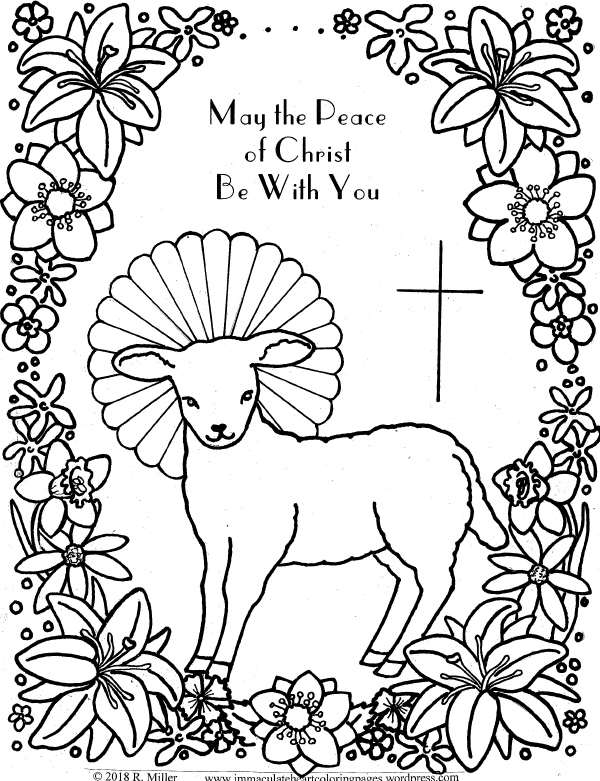 600x781 Lamb Of God Easter Coloring Page Immaculate Heart Coloring Pages