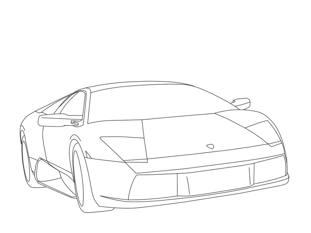 1024x768 Lamborghini Aventador Coloring Pages Side View