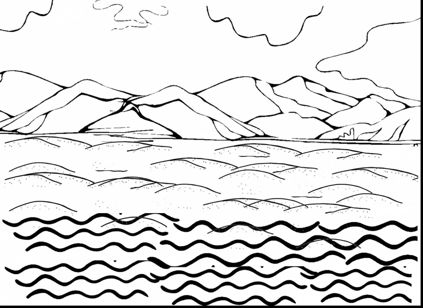 1760x1283 Marvelous Land And Water Coloring Page With Pages Conservation