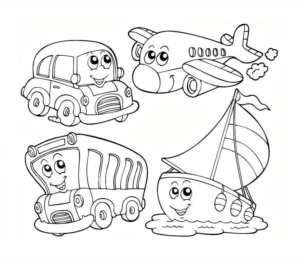 1024x867 Transportation Coloring Pages