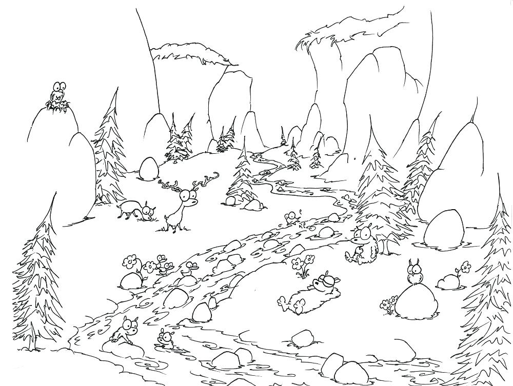 1000x753 Coloring Page Clip Art Library Landform Coloring Sheets
