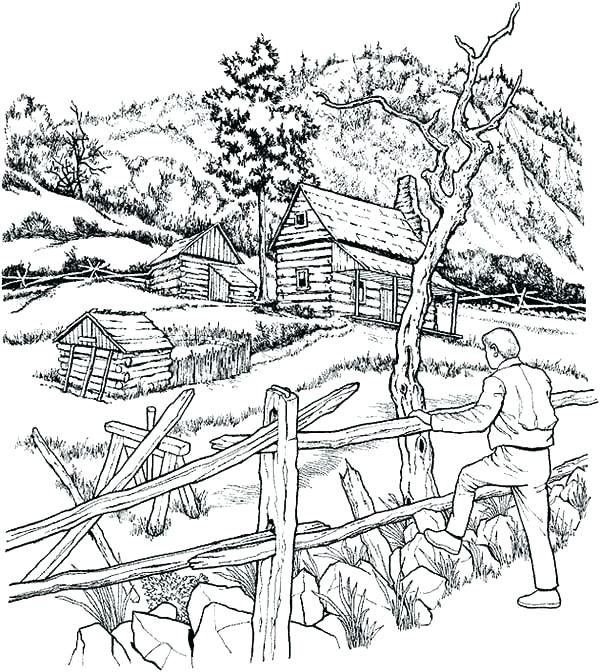 600x672 Landscape Coloring Books For Adults Together With Landscape