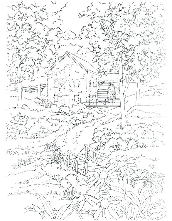 586x750 Printable Scenery Coloring Pages Printable Scenery Coloring Pages