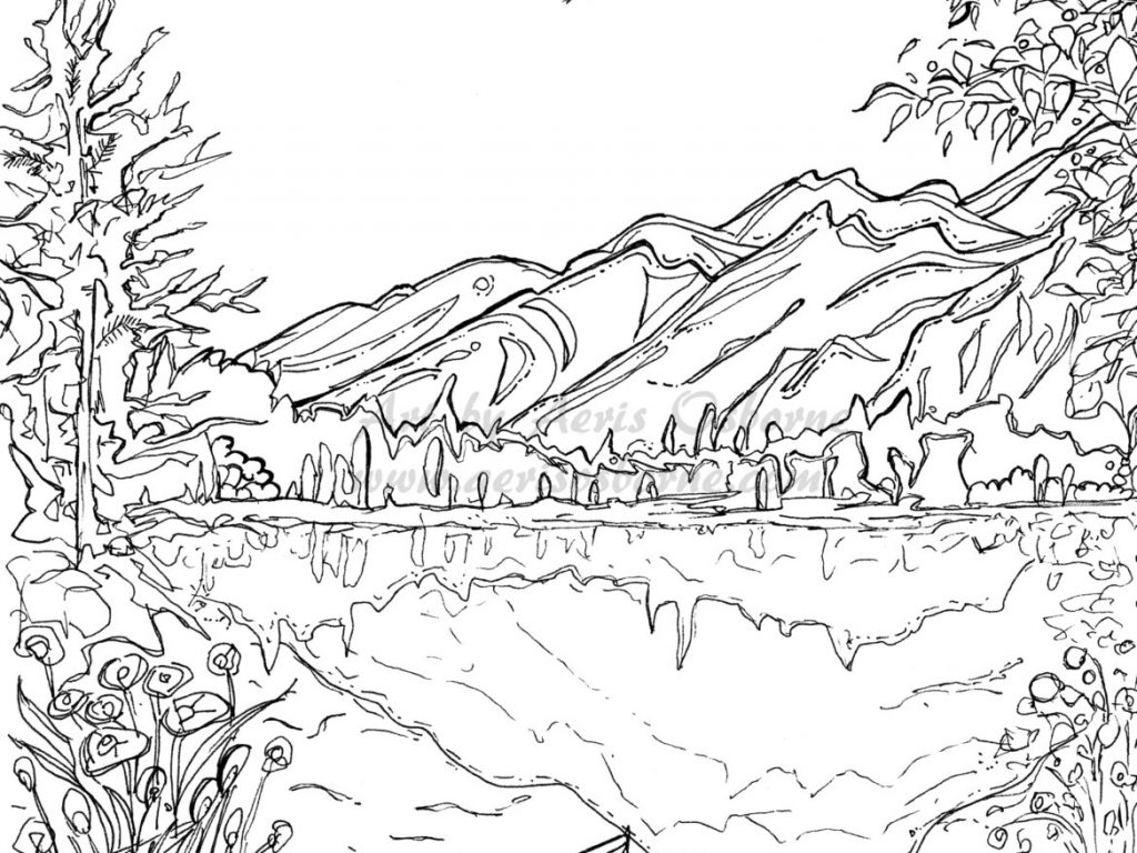 1024x768 Winter Landscape Coloring Pages Free Beautiful Printable Scenery