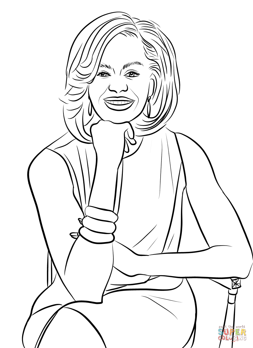 857x1176 Michelle Obama Coloring Page With 2